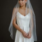 Tulle 3d lace veil with comb, width 1.5 m (59'') length 1 m (39'')